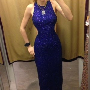 Size 2 floor length ball gown full beading